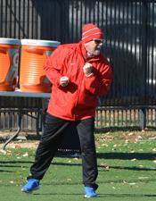 Andrew Carpenter /Sports Information - Head Coach Sammy Lane yells to his team during the Region VI championship game on Nov. 7.