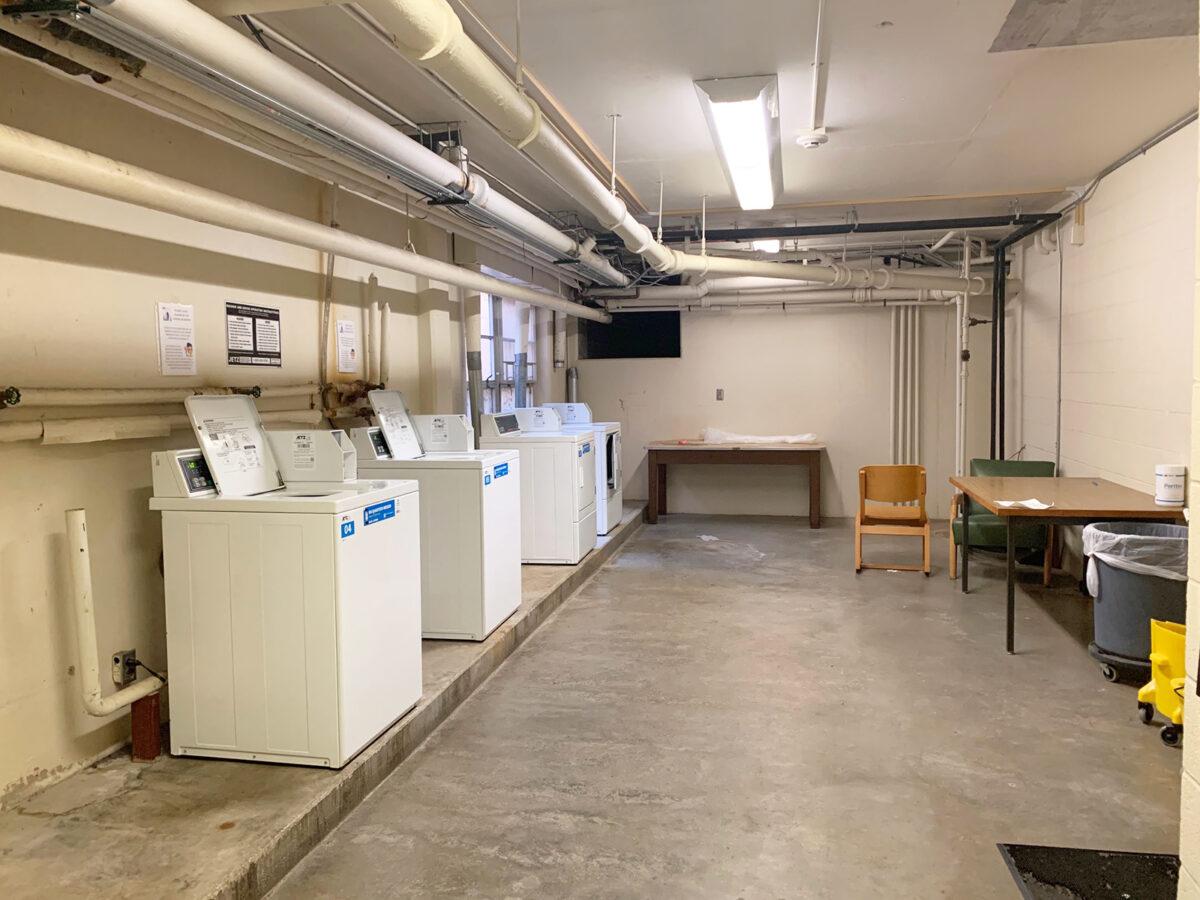 The laundry room at Kent Hall.