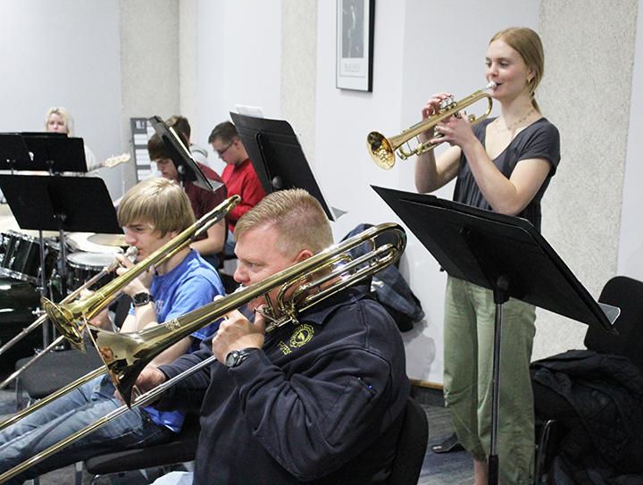 Double treble: Father and daughter, Jason and Maddie Holland, make HutchCC Jazz Band a family affair