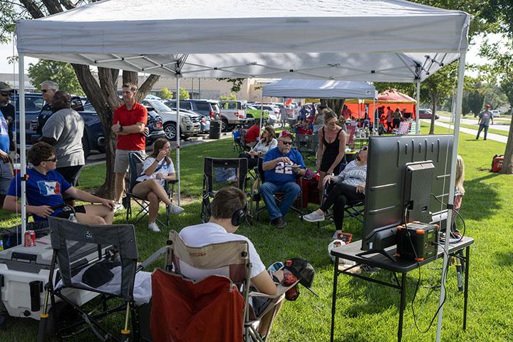 Showing Spirit While Feeding the Crowd at Blue Dragon Tailgate